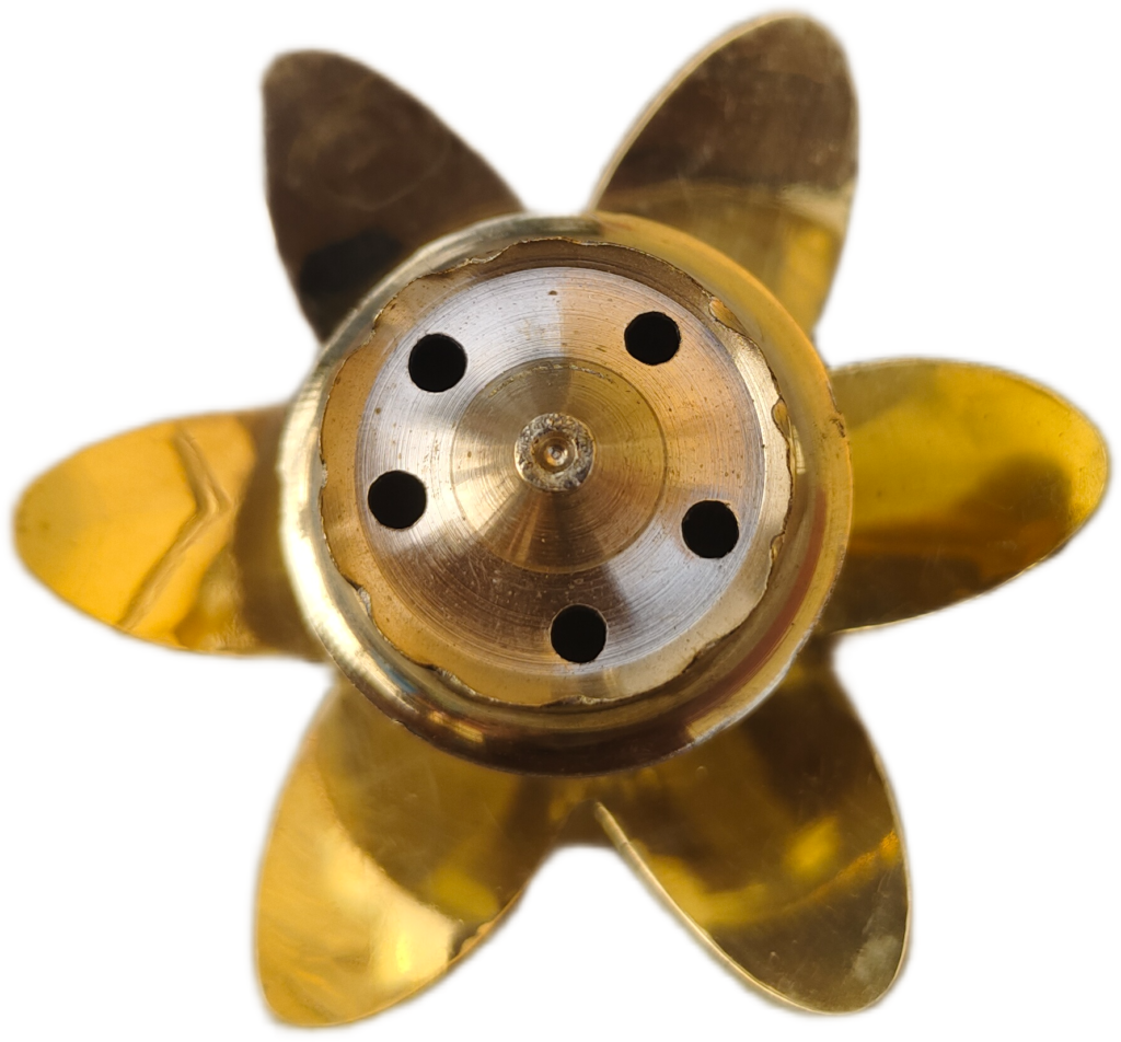 Brass Lotus Incense Holder / Cone Diffuser – Multi-Hole Vent Design