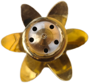 Brass Lotus Incense Holder / Cone Diffuser – Multi-Hole Vent Design